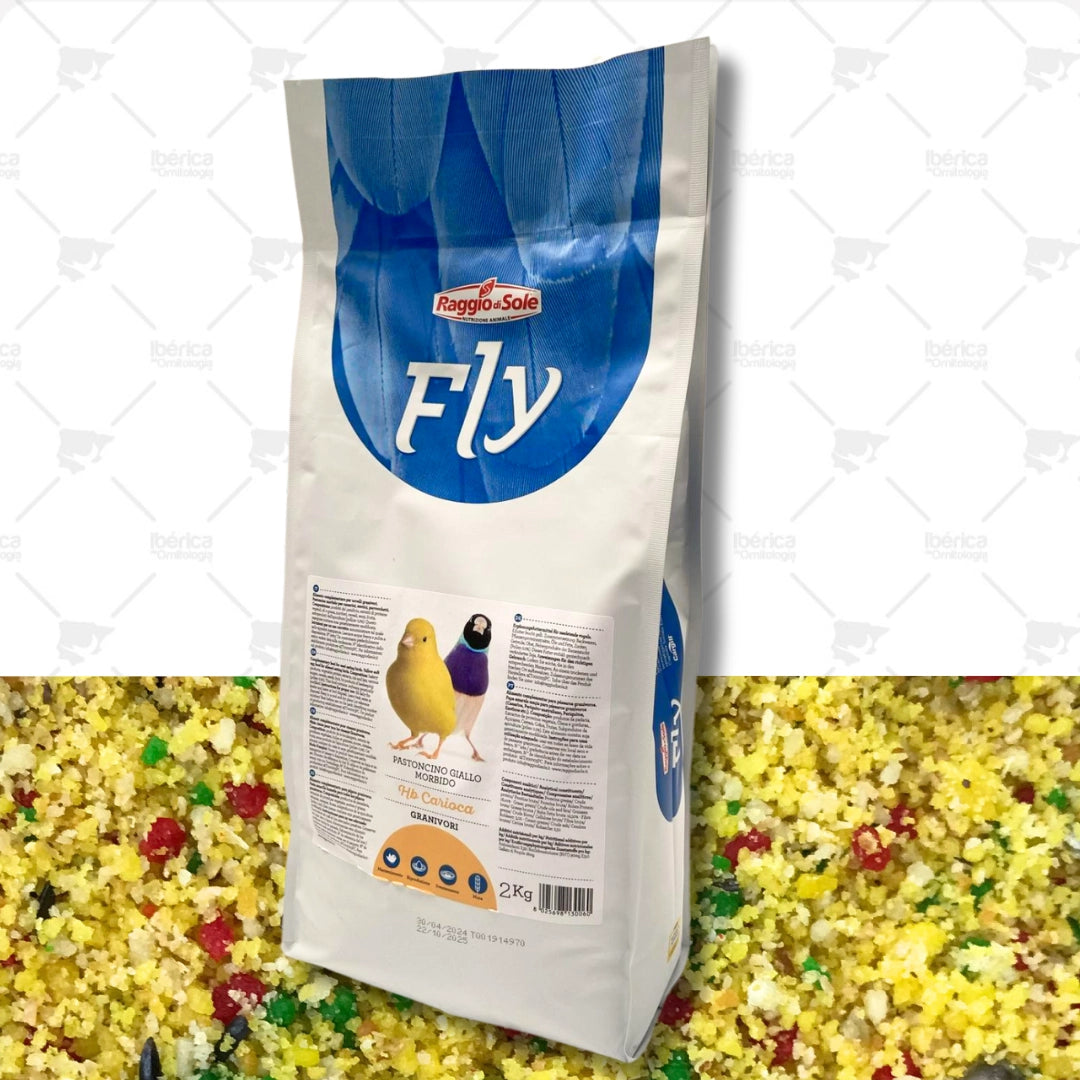 Massa Amarela Mórbida HB Carioca (Raggio) 2 Kgs: Massa para canários, pequenos psitacídeos, exóticos e híbridos