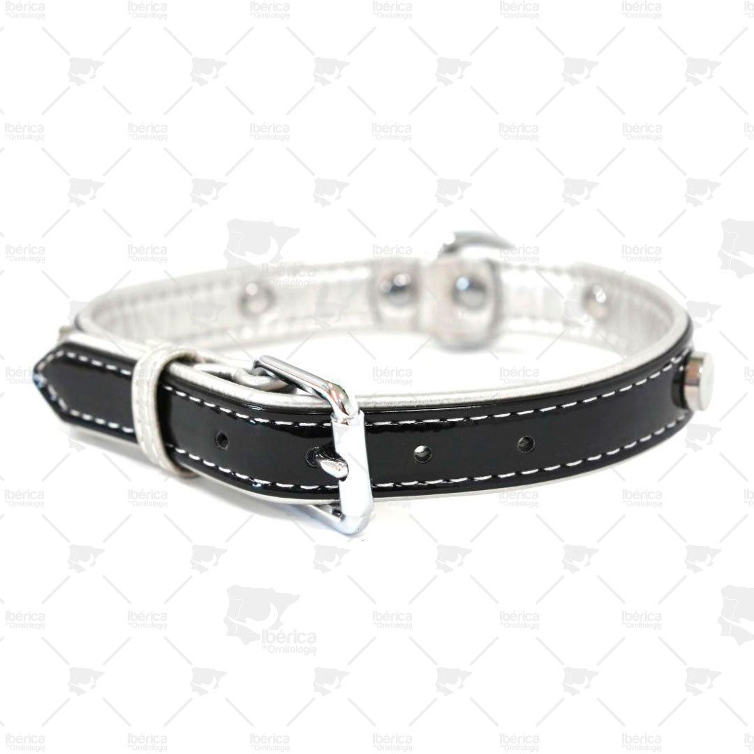 Collar para perros de piel en negro (1.5 X 35 cm) ibericadeornitologia