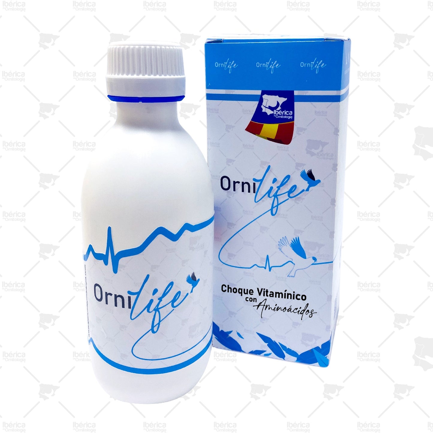 Choque Vitamínico para pájaros con aminoácidos (Ornilife): Suplemento multivitamínico para la salud de todo tipo de aves. ibericadeornitologia