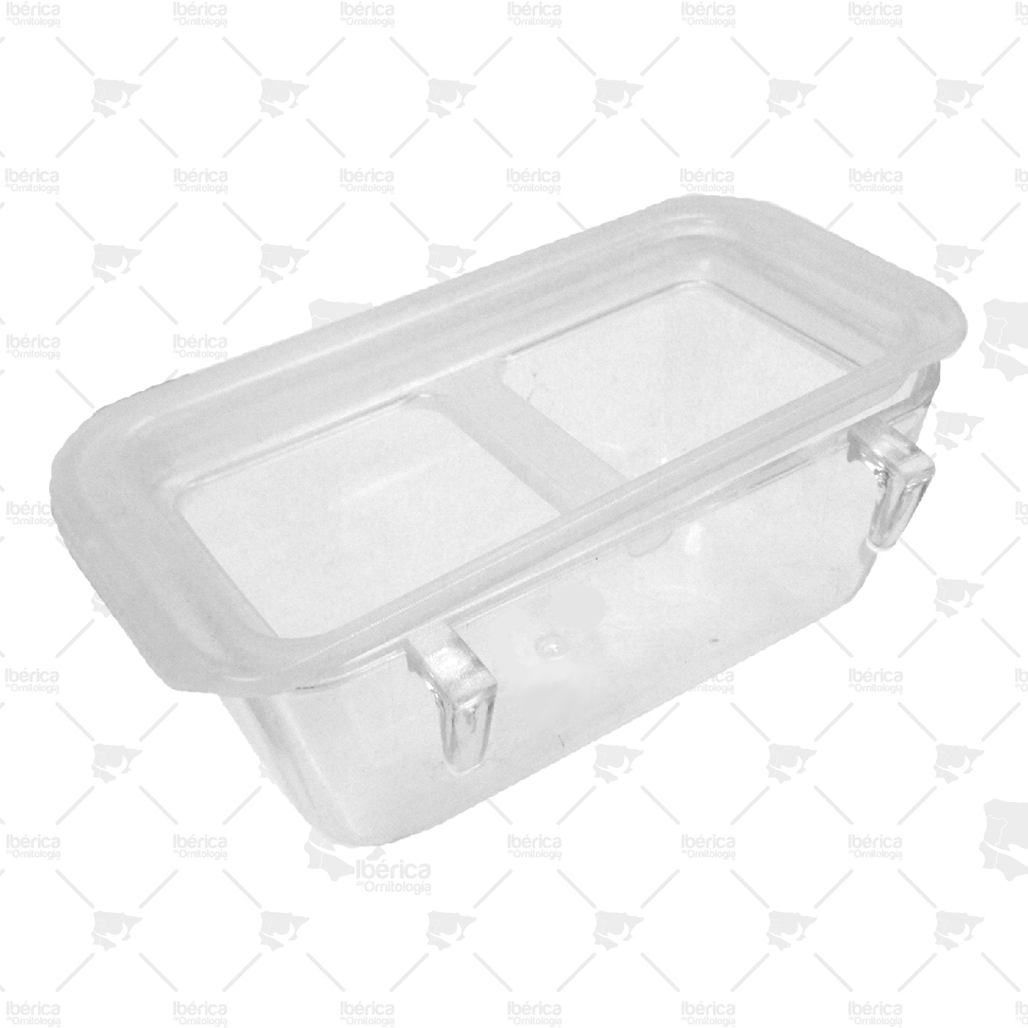 Comedero con gancho y rejilla art 125/G: Perfecto para la buena alimentación de tus pájaros ibericadeornitologia