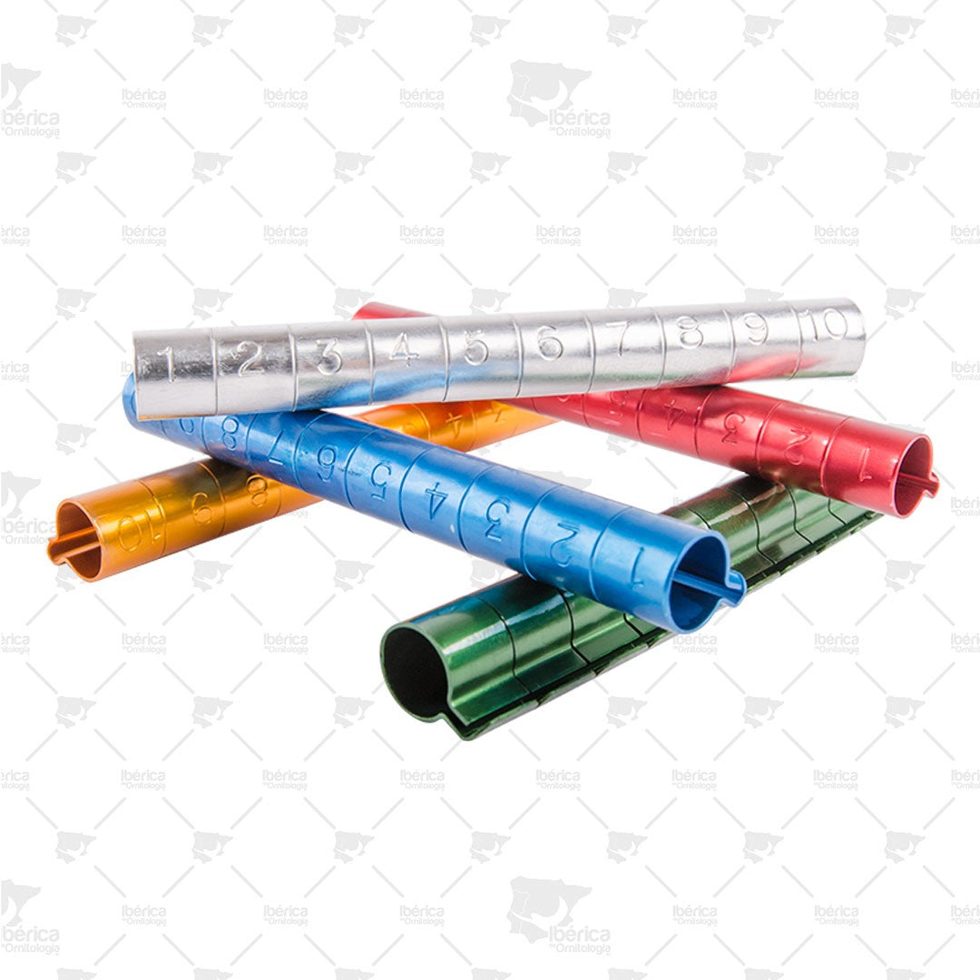 Anillas Aluminio Abiertas (Sisal Fibre): Pack de anillas abiertas de diferentes colores en aluminio ibericadeornitologia