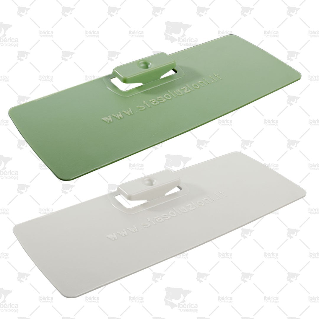 Porta Tarjeta para Jaula Exposición I087 STA Soluzioni: Practico accesorio para el control de pájaros ibericadeornitologia