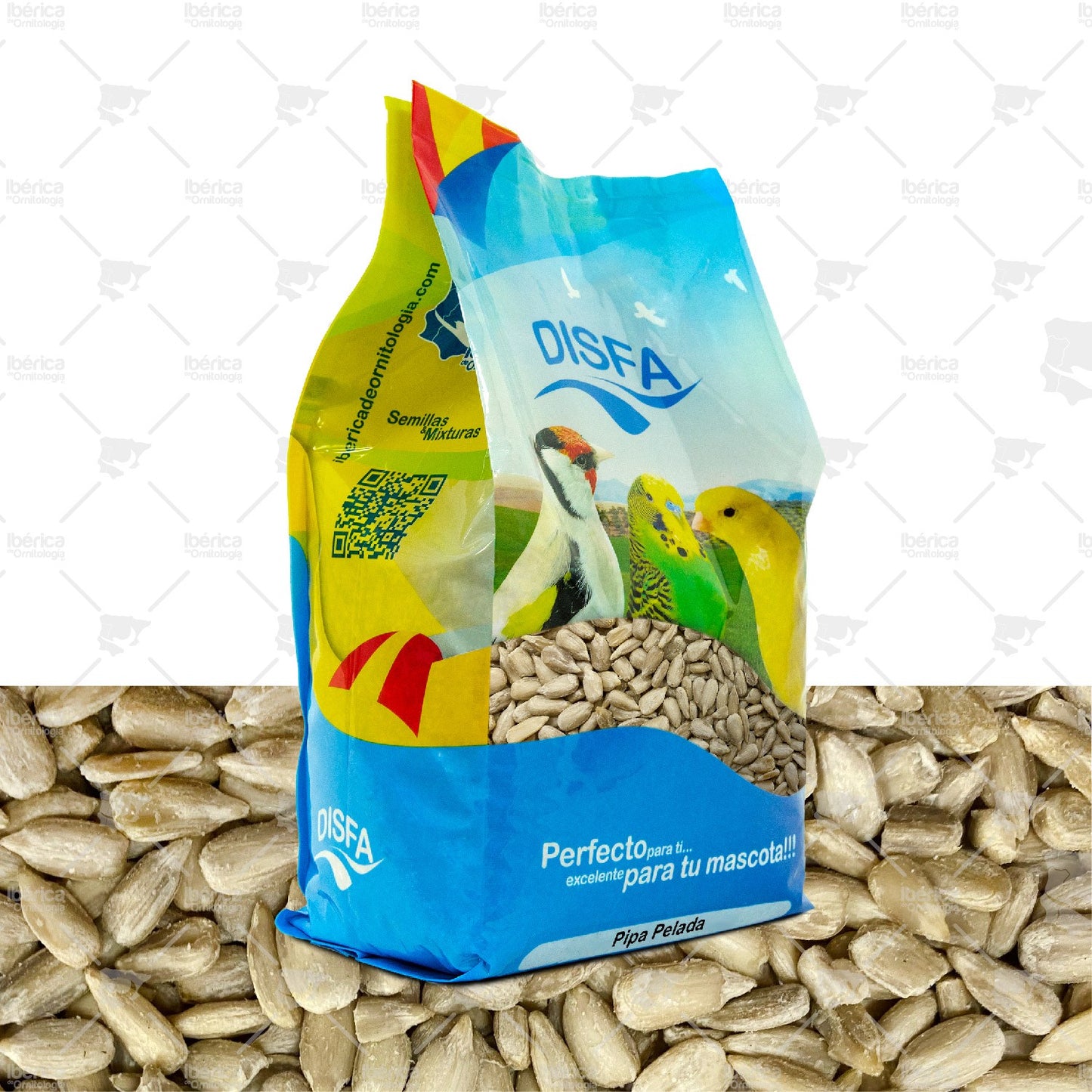 Pipa Pelada para pájaros (Disfa): Semillas altas en calorías, vitaminas y proteínas vegetales ibericadeornitologia