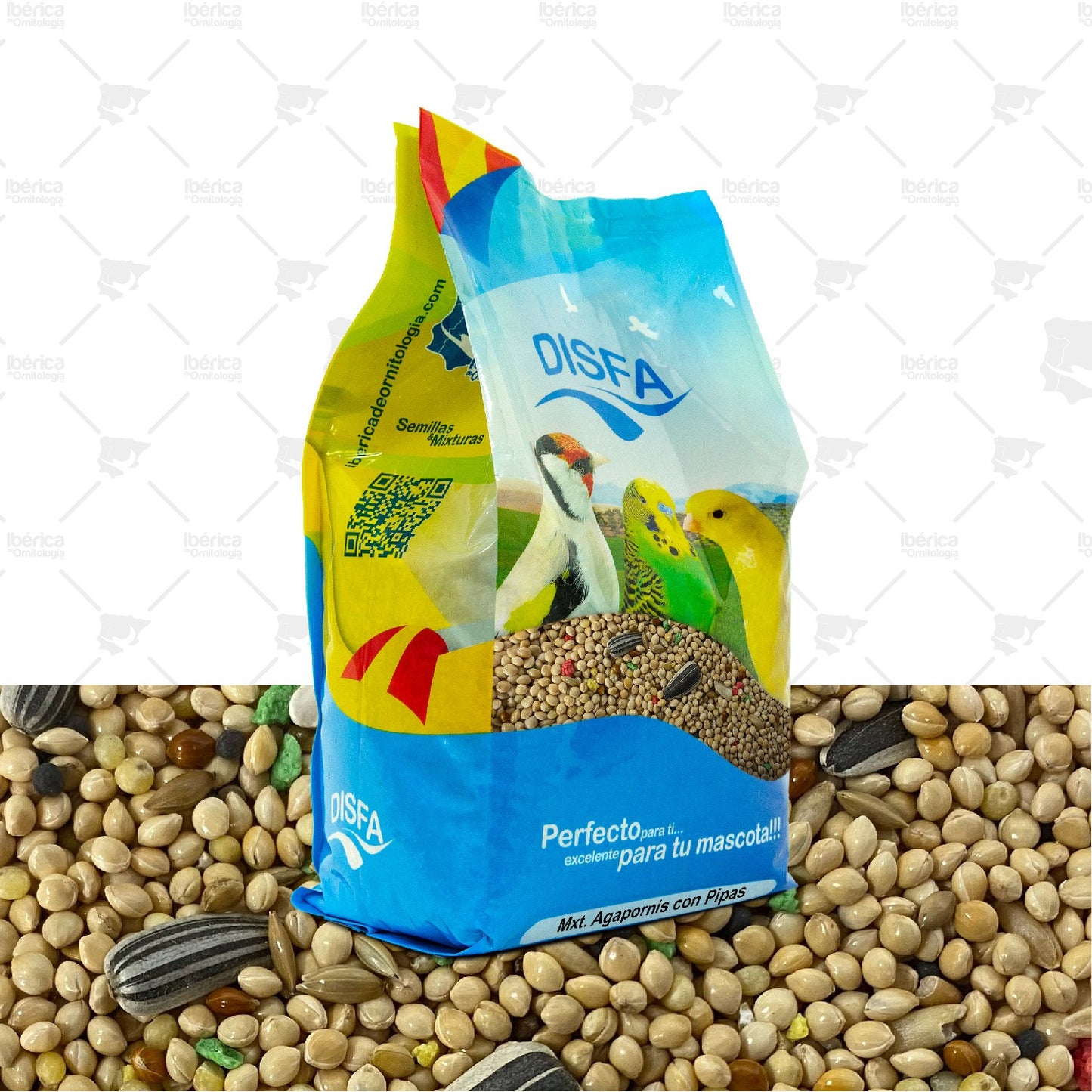 Mxt. Agapornis con Pipas (Disfa): Mezcla profesional para la dieta de Agapornis y Ninfas ibericadeornitologia