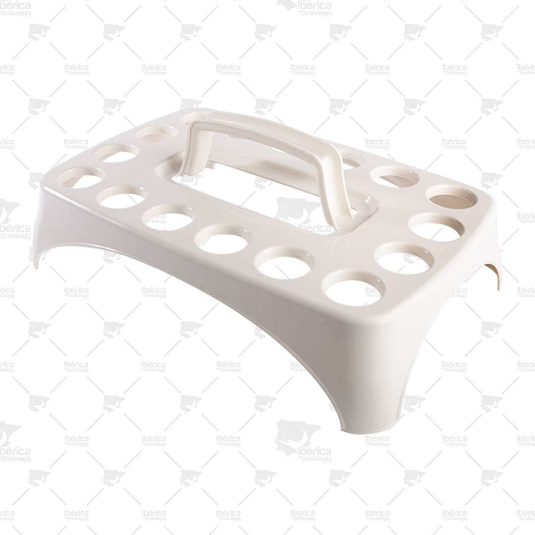 Porta Bebederos I016 16 bebederos pequeños (Sta Soluzioni): Cómoda cestita para transportar los bebederos ibericadeornitologia