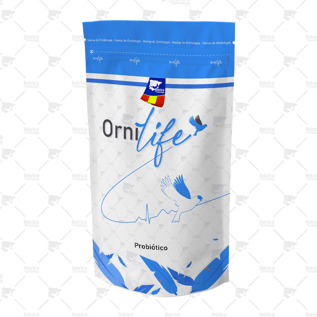 Probiótico para pájaros en polvo (ornilife): crea una microflora sana en el intestino previniendo enfermedades en las aves. ibericadeornitologia