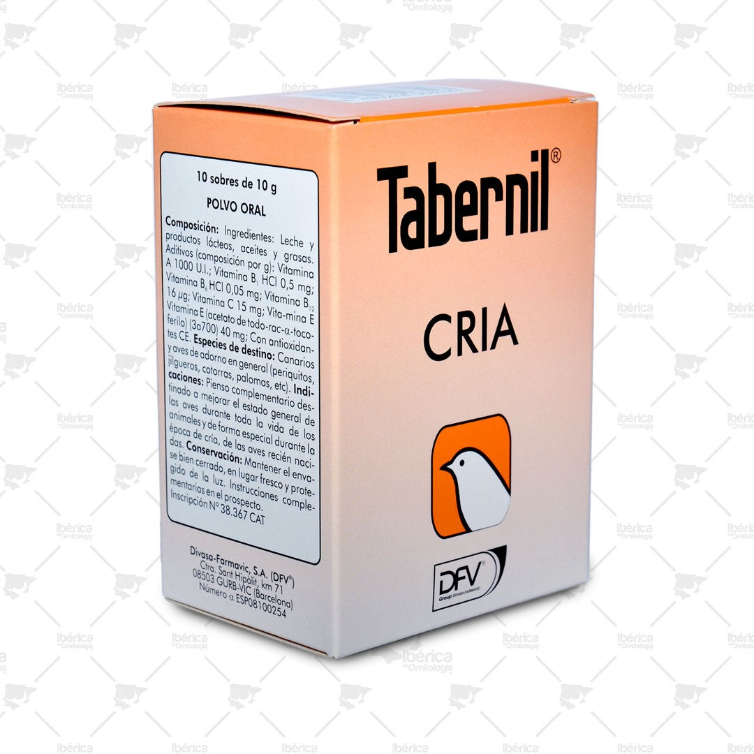 Tabernil cría, 10 sobres de 10 gr: Suplemento alimenticio para todo tipo de pájaros, ideal cría ibericadeornitologia