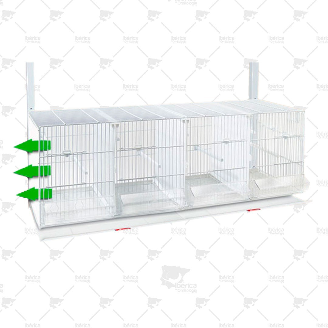 Jaula Cría de Metro Sistema de Papel "abierto lateral izquierdo" Blanca Pedros: hogar para tus pájaros ibericadeornitologia