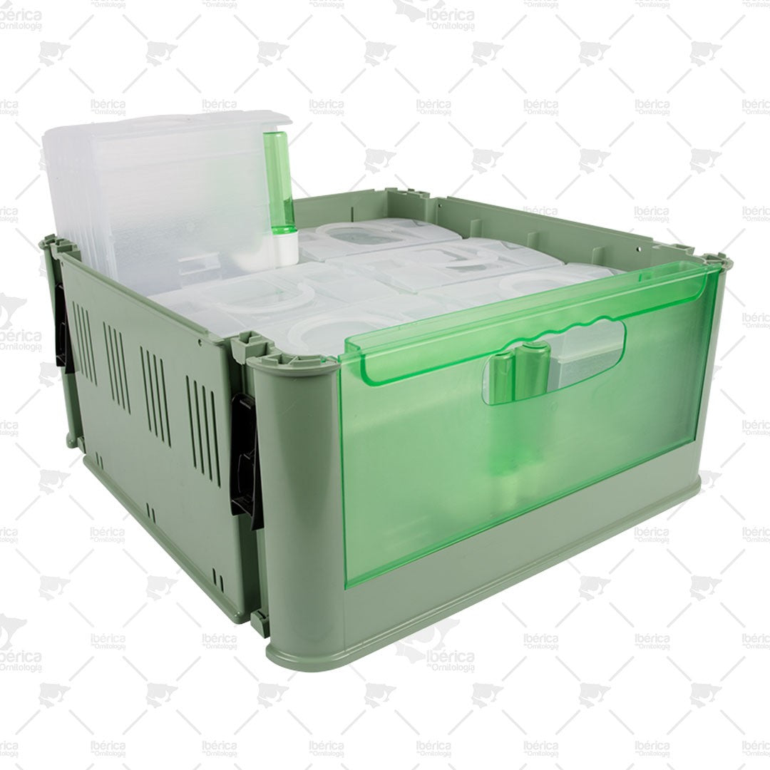 Transportín Tino con 6 Secondinos Art. 203 2GR: Cómodo y seguro para el transporte de tus pájaros. ibericadeornitologia