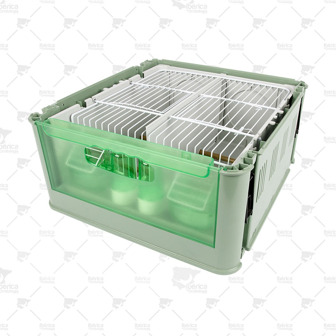 Transportin Tino con Comedero Externos Art.200 2GR: Ideal para trasladar a tus pájaros de manera segura ibericadeornitologia