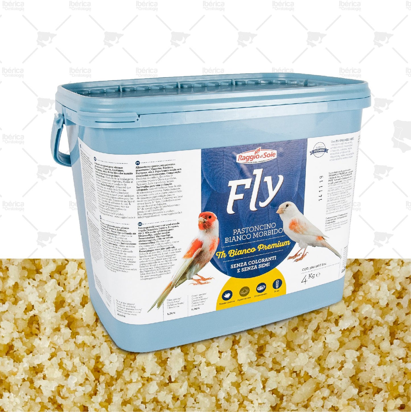 Pasta Blanca Mórbida TH Premium (Raggio): Pasta nutricional para aves de tonos claros ibericadeornitologia