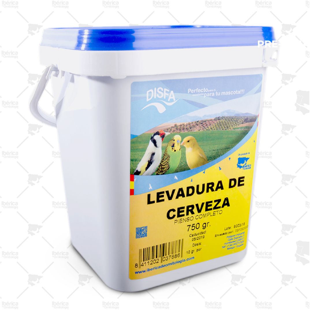 Levadura de Cerveza para pájaros (Ornilife) 750 grs: Proteínas, minerales y vitaminas para aves. ibericadeornitologia