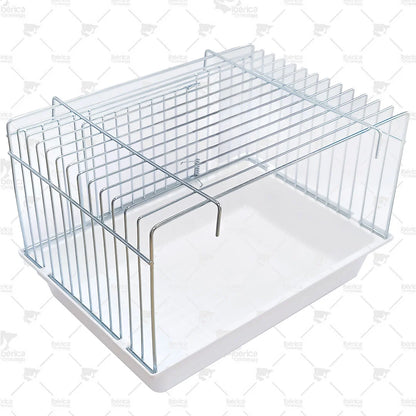 Bañera Exterior Grande para Pájaros Braies Art. 441W de Acero Galvanizado con Puerta – 2GR | Para Jaulas y Voladeras