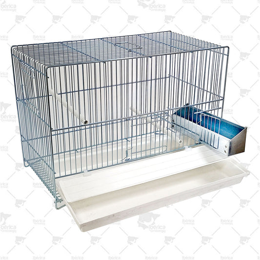Jaula Zincada Fondo Blanco Ref. 419-10 | Domus Molinari Ideal para el bienestar de tus aves. Práctica, resistente y funcional.