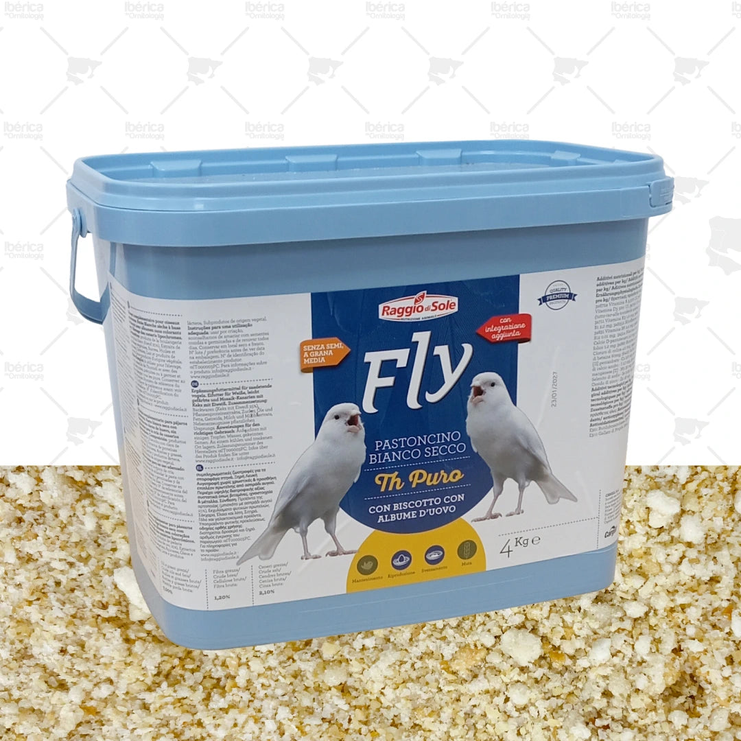 Pasta  Blanca Seca para pájaros ,Th Puro (Raggio) : sin semillas un complemento nutricional para todo tipo de aves